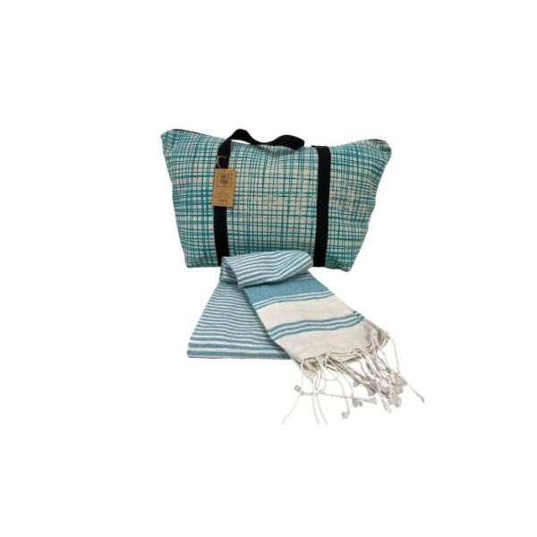 Take A Towel gerecyclede strandtas + hamamdoek