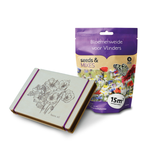 Bloemenweide met bloemenpers 