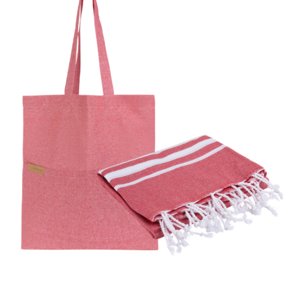 VIBE zomergiftset - Hamamdoek met luxe Totebag